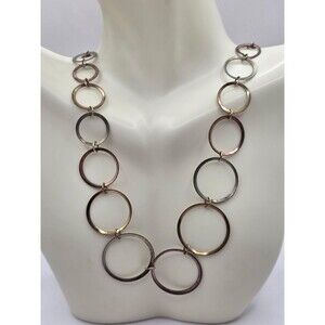 VTG Goldtone Open Circle Link Chain Necklace 20"